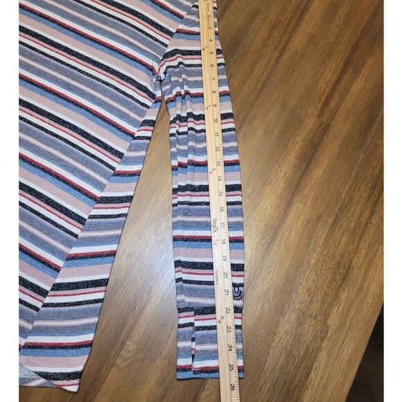 Cuddl Duds Softwear Cowl Neck Tunic Top XS Striped Long Sleeve Thumbholes EUC - Picture 9 of 10